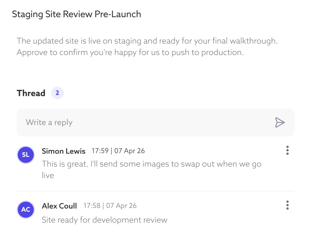 Screenshot: Discussion thread